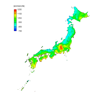 太陽光発電量マップ